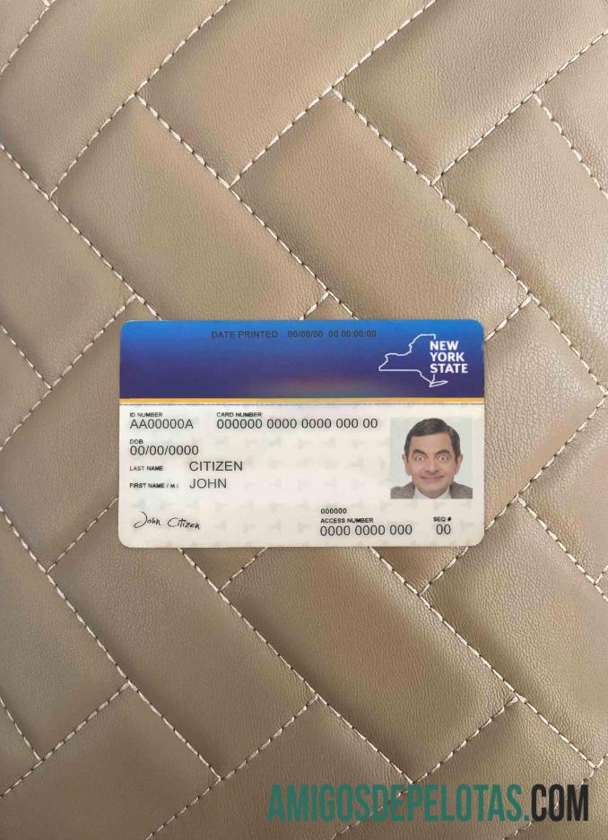 USA New York Medical Card olhar de foto frente modelo